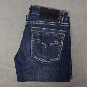 Rock & Roll Denim Pistol Straight Blue Jeans Men's 29x34 Dark Wash